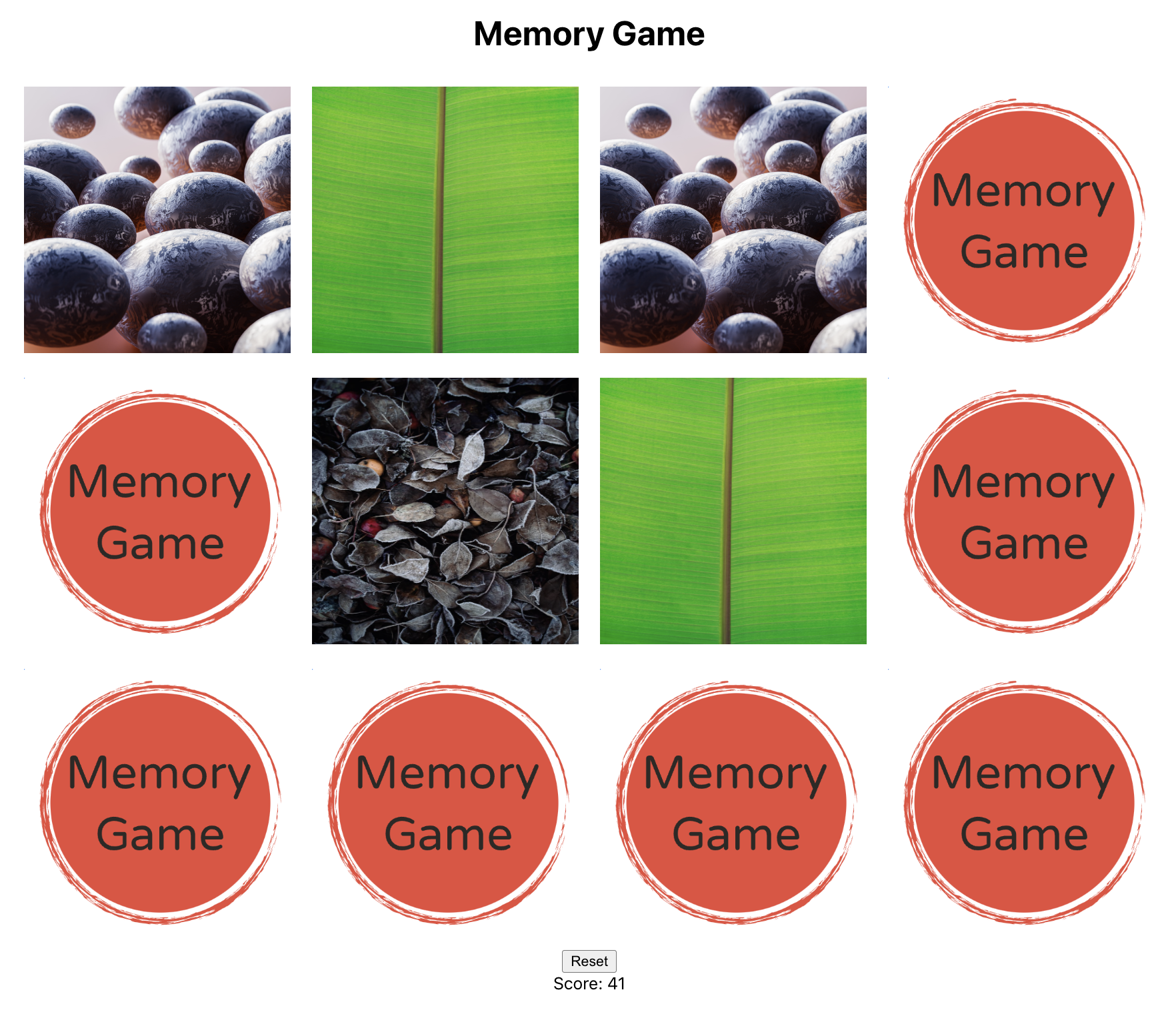 React Memory Game