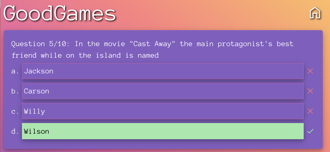 GoodGames Trivia App